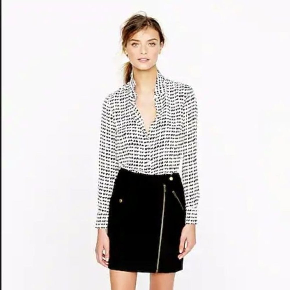 J. Crew White Long Sleeve Fitted Blouse